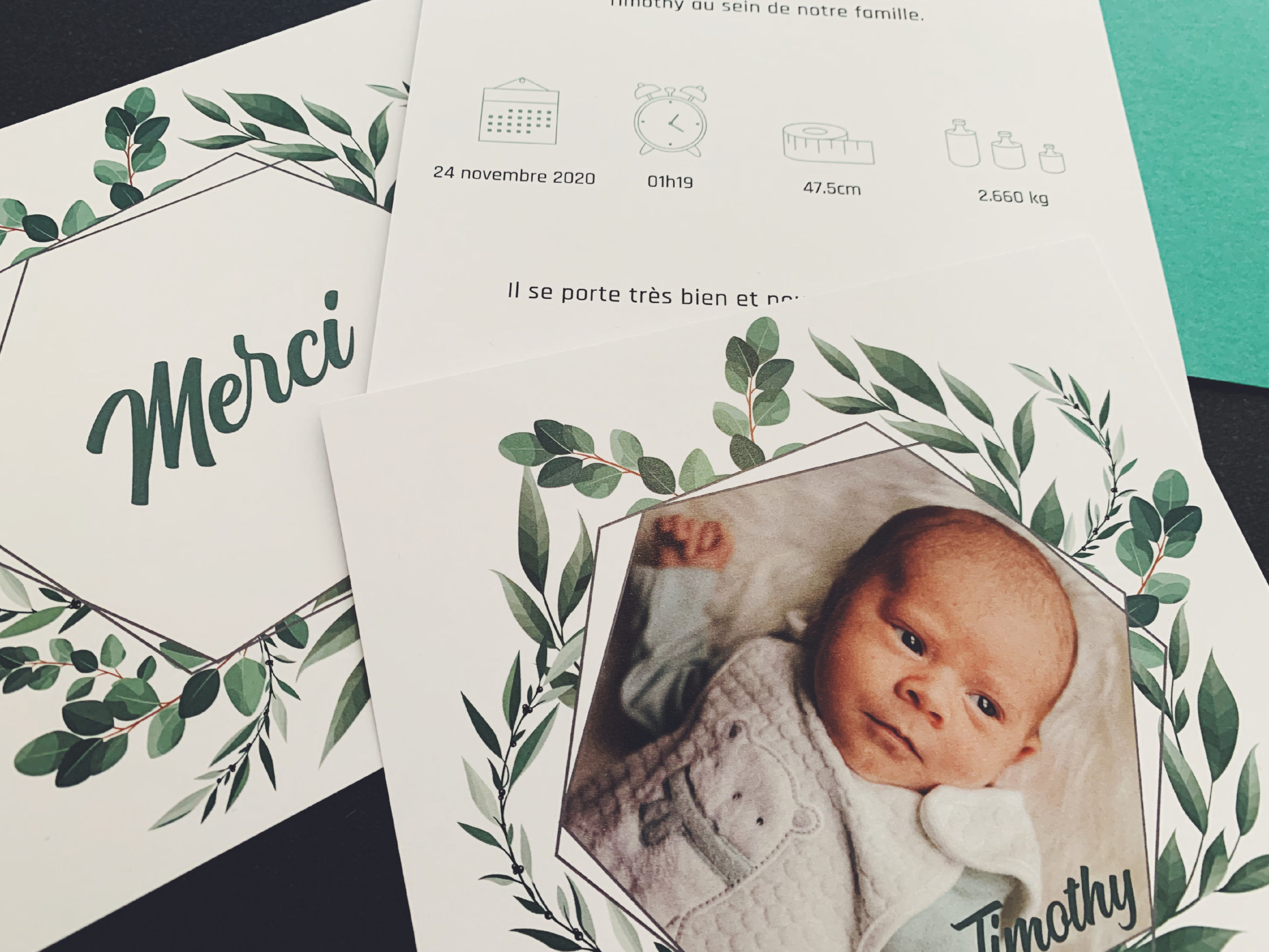 Faire-part et remerciement Timothy